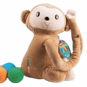 FUNIMALS 3 db-os fürdőgolyó szett + ZIGGY MAJMOS plüsstáska - kék