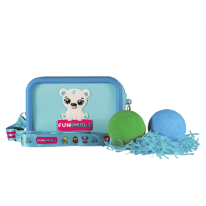 Funimals 2 db-os fürdőgolyó szett + Kék Szilikon Kistáska